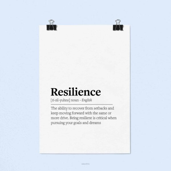 home office wall art with resilience definition