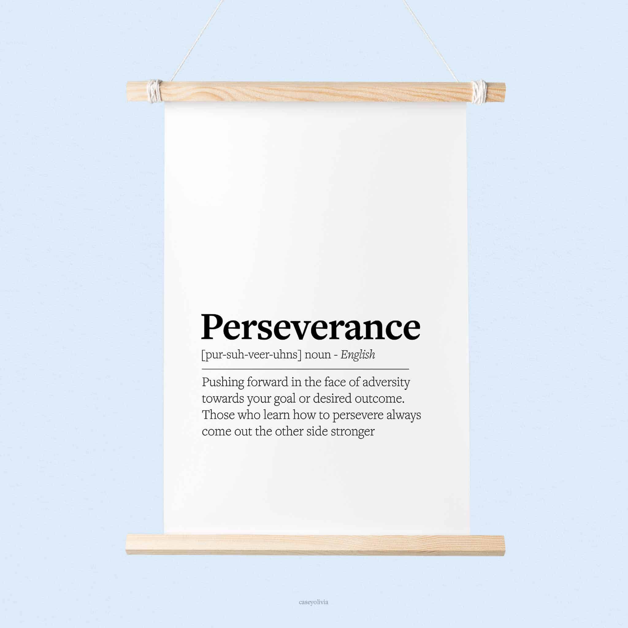 perseverance printable quote for home office