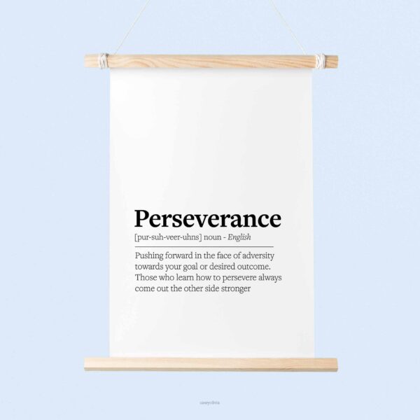 perseverance printable quote for home office