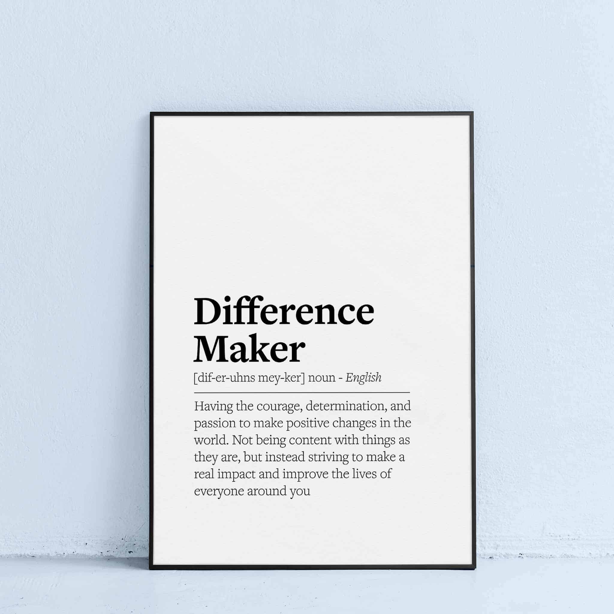 definition printable wall art difference maker quote