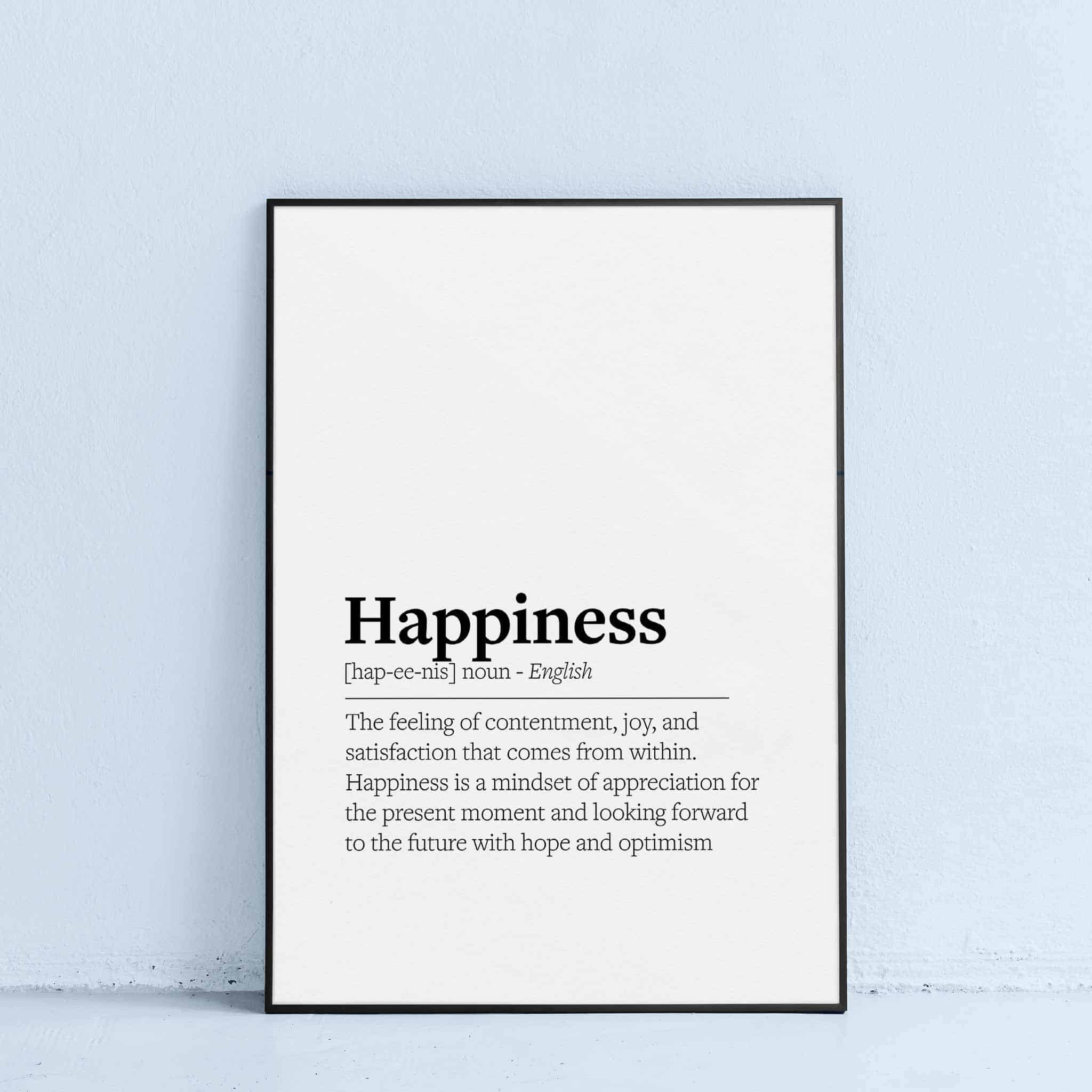 wall art print with happiness meaning