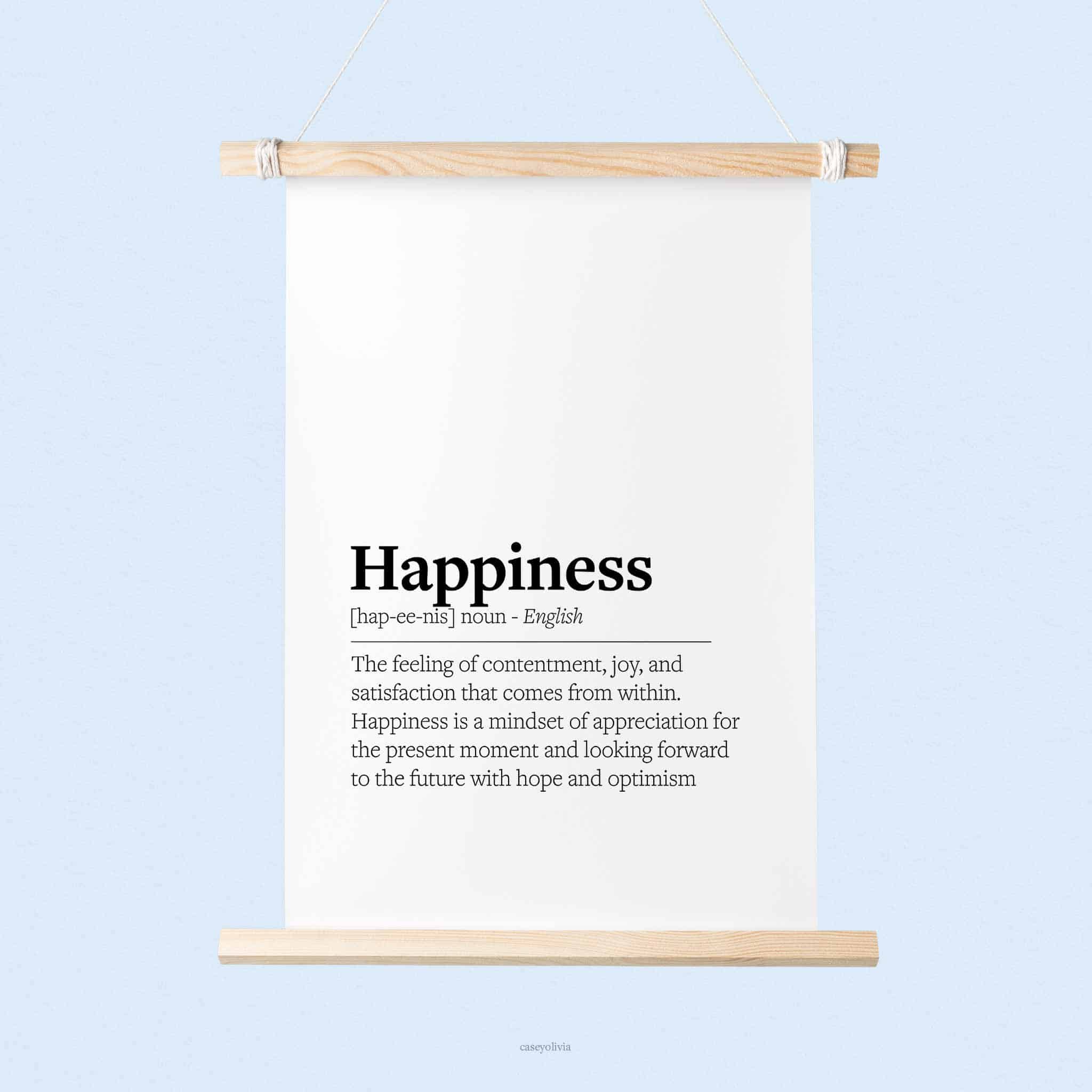 happiness definition hanging print