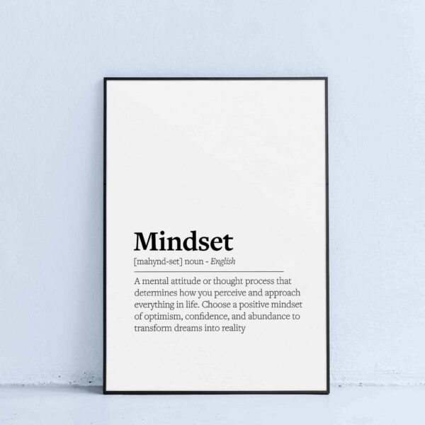 printable wall art with mindset definition and meaning