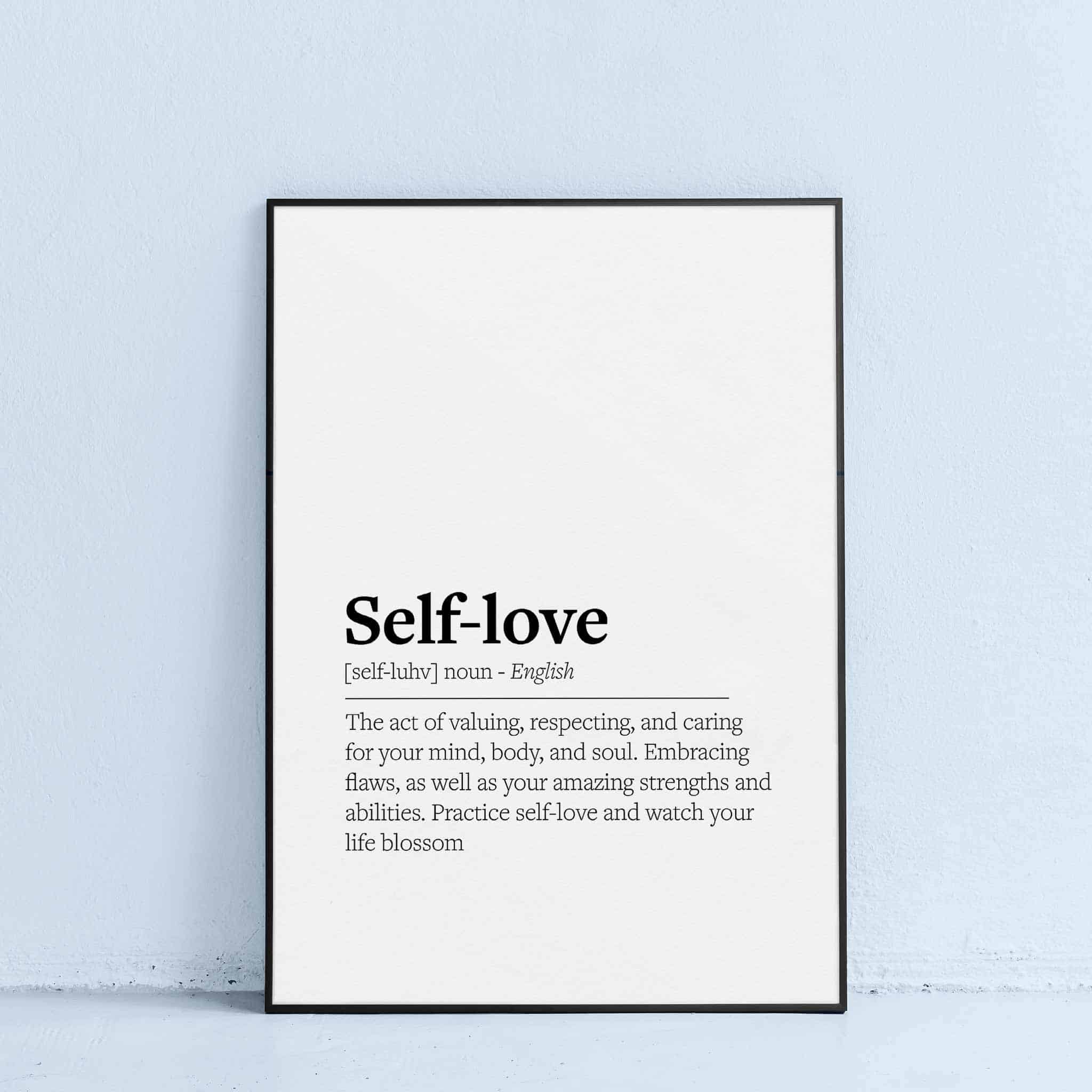wall art quote with self love definition