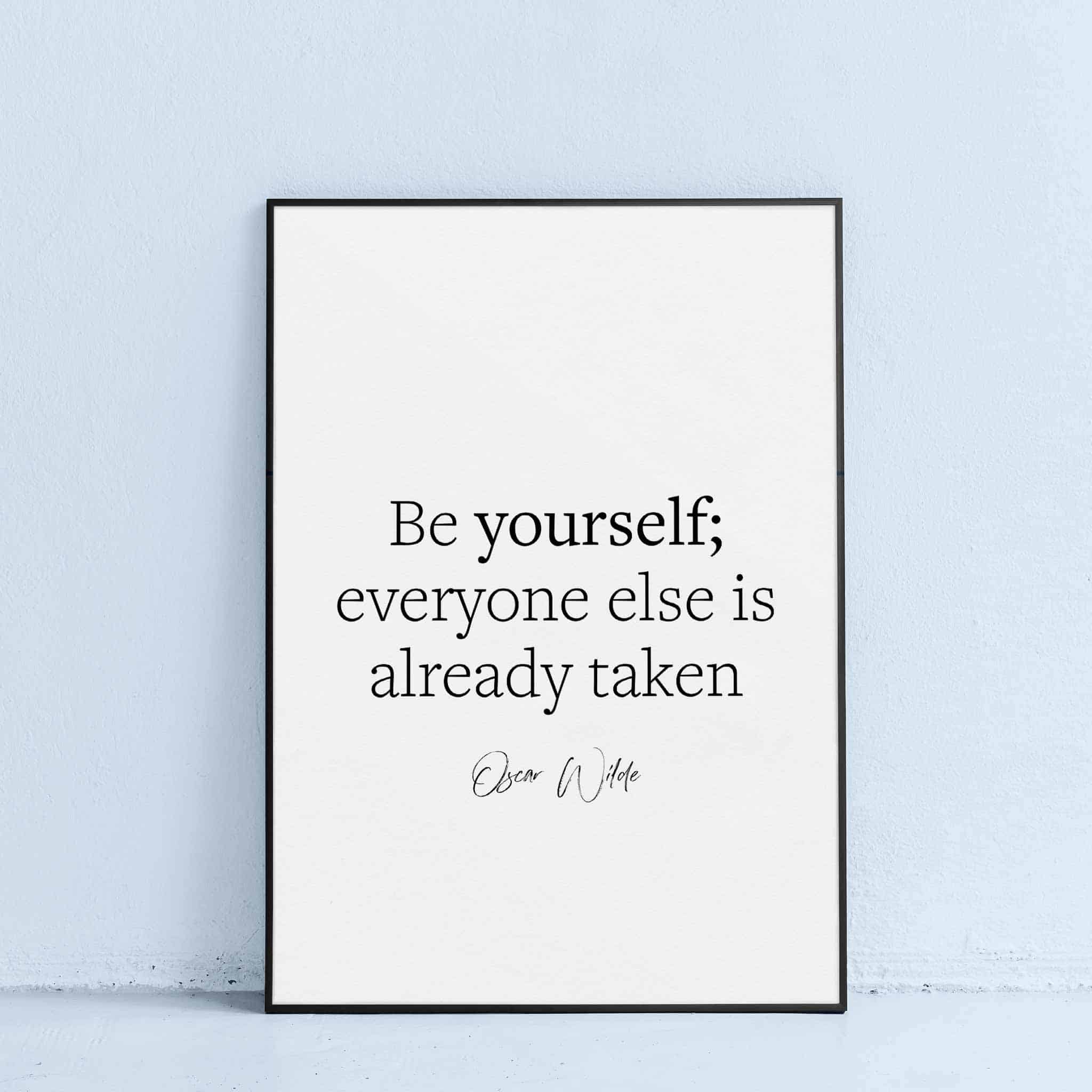 oscar wilde printable wall art poster be yourself quote