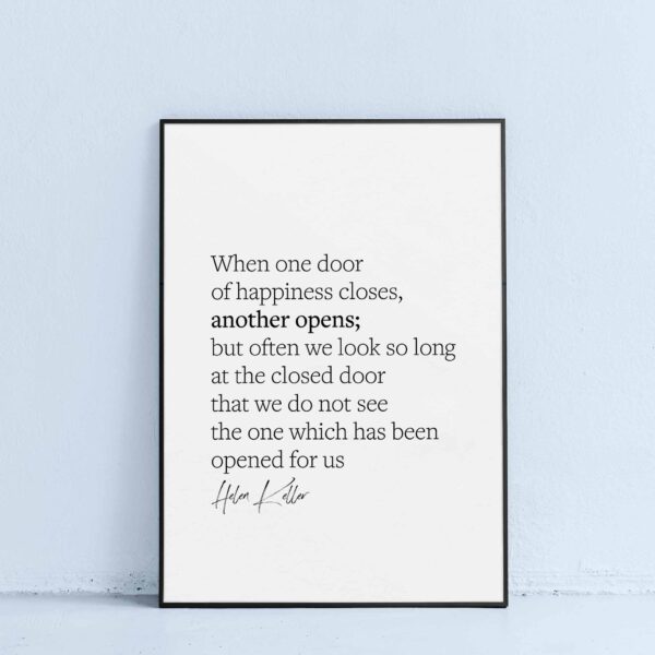 printable wall art with helen keller happiness quote
