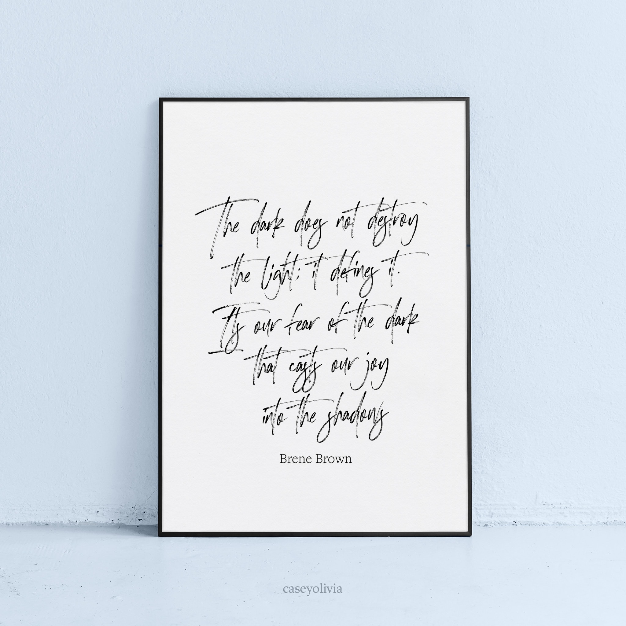 brene brown fearless motivational quote printable wall art