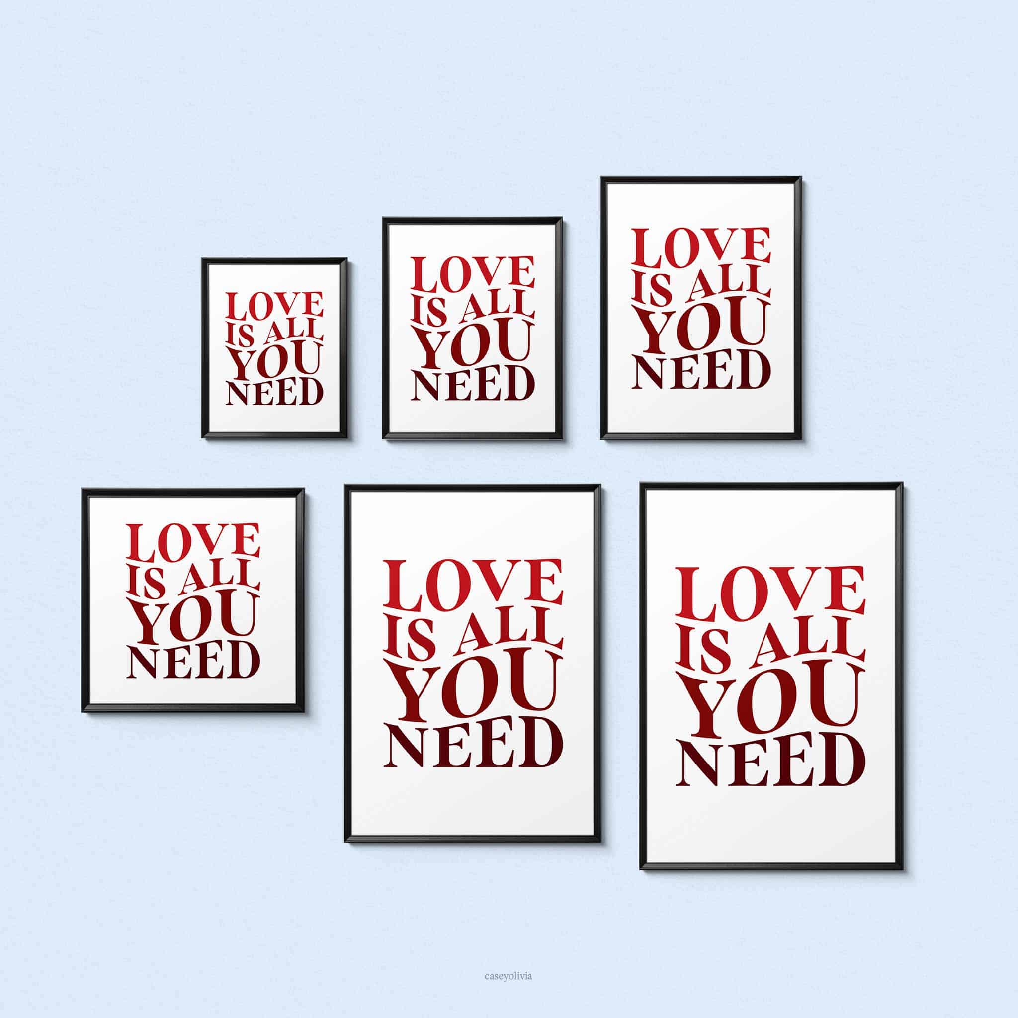 printable poster love is all you need sizing options and ratios
