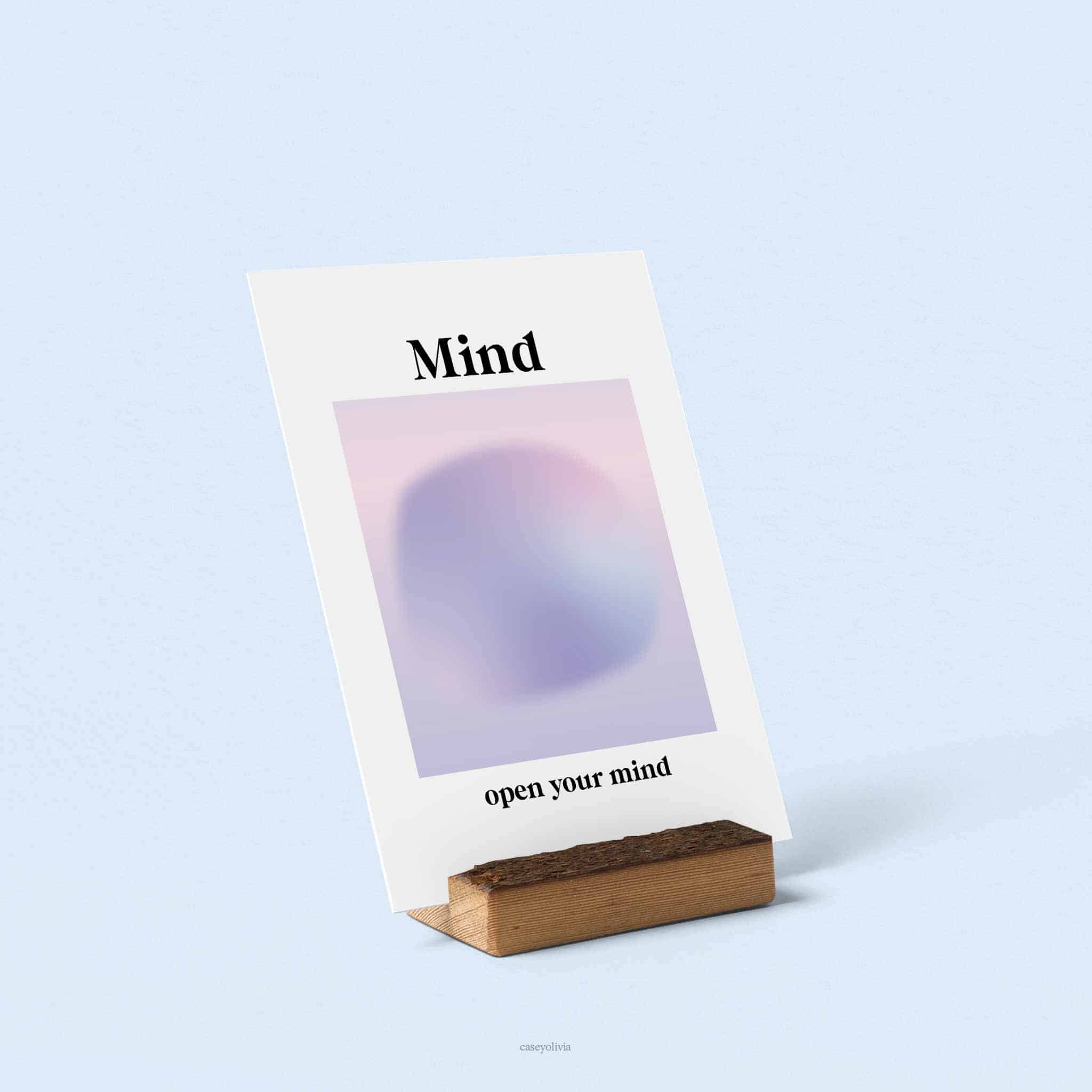 open your mind quote to print with pink and purple colors