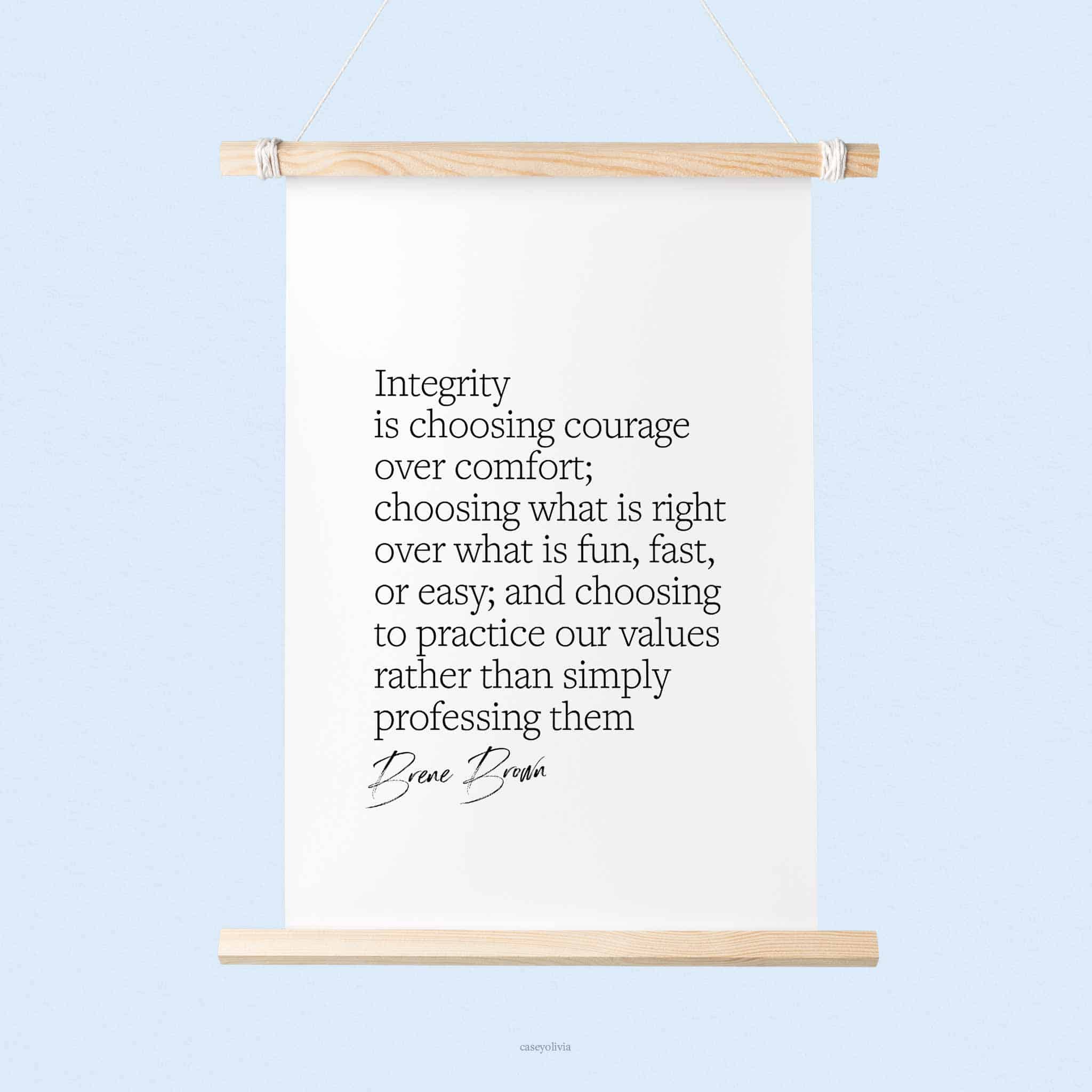 integrity quote to print for home office
