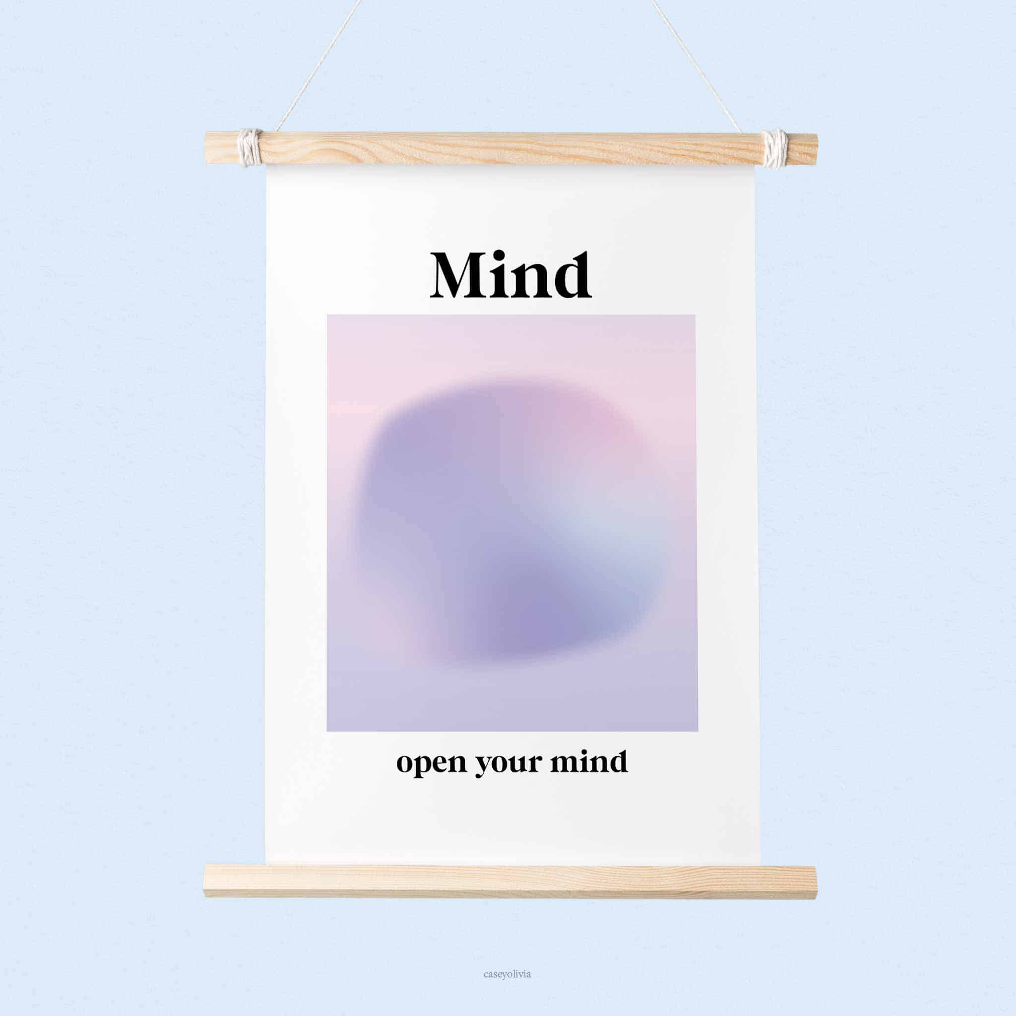 print at home art open your mind and manifest with purple gradient