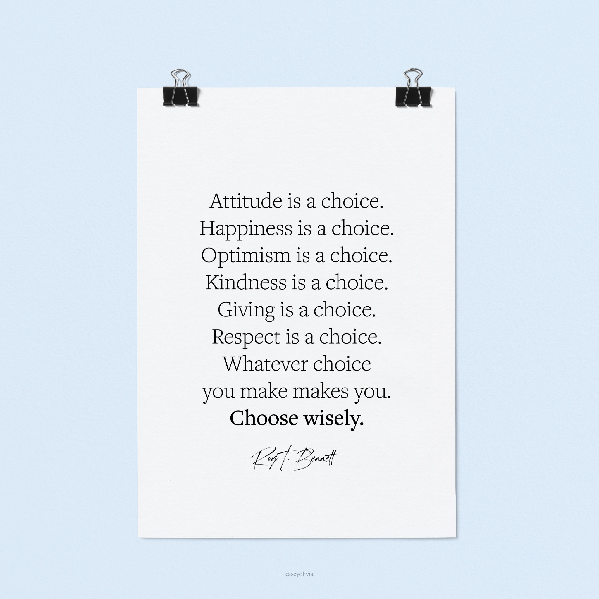 attitude is a choice mindset quote to print for wall art