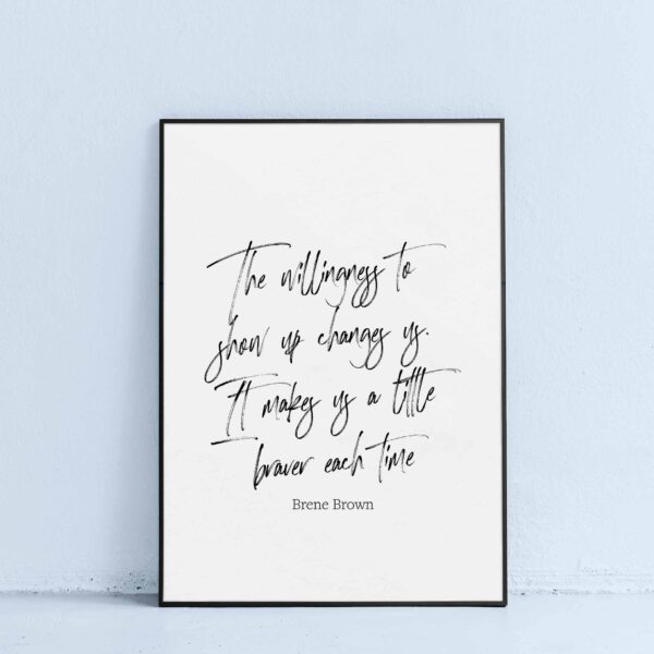 the willingness to show up printable wall art quote