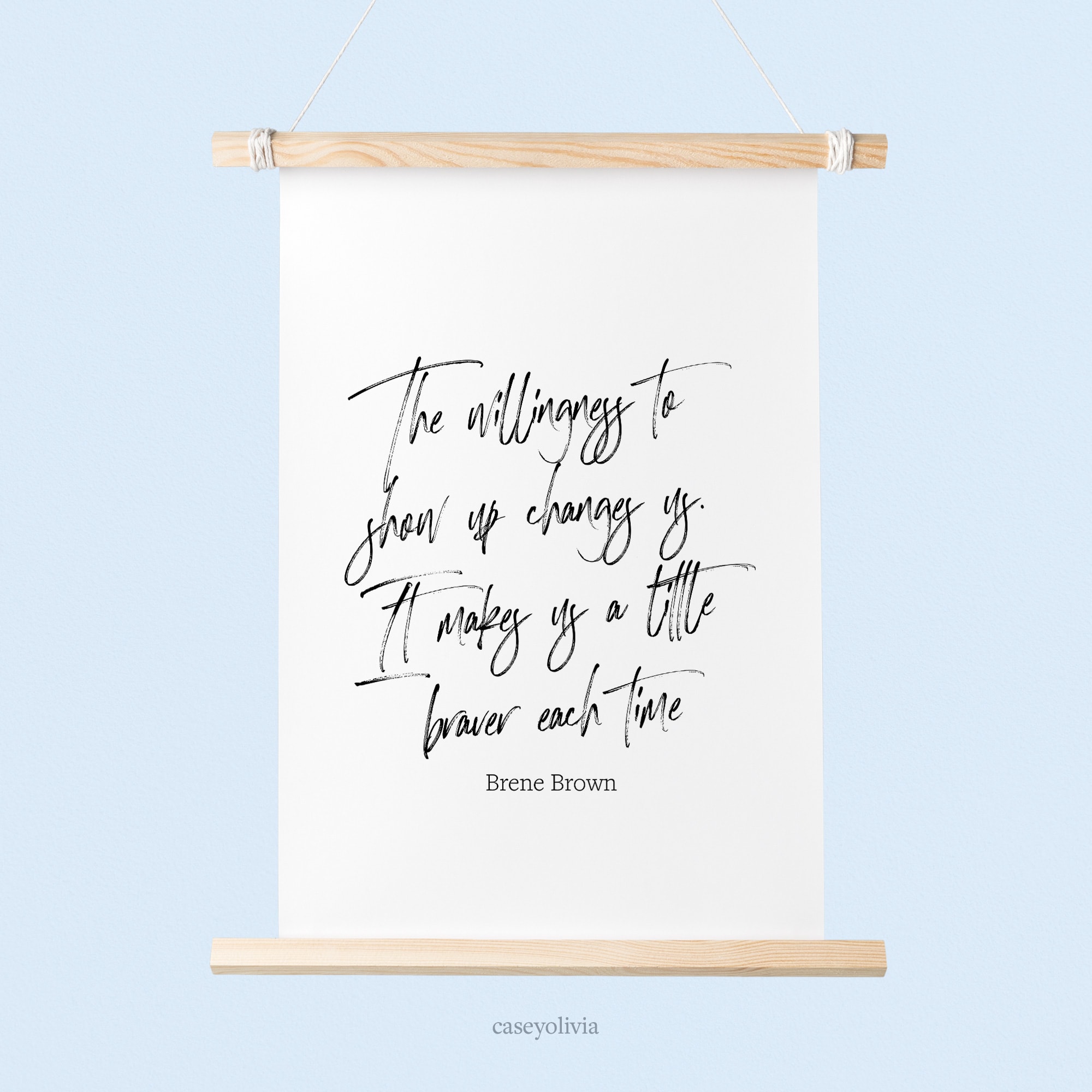 bravery quote from brene brown to print for wall decor
