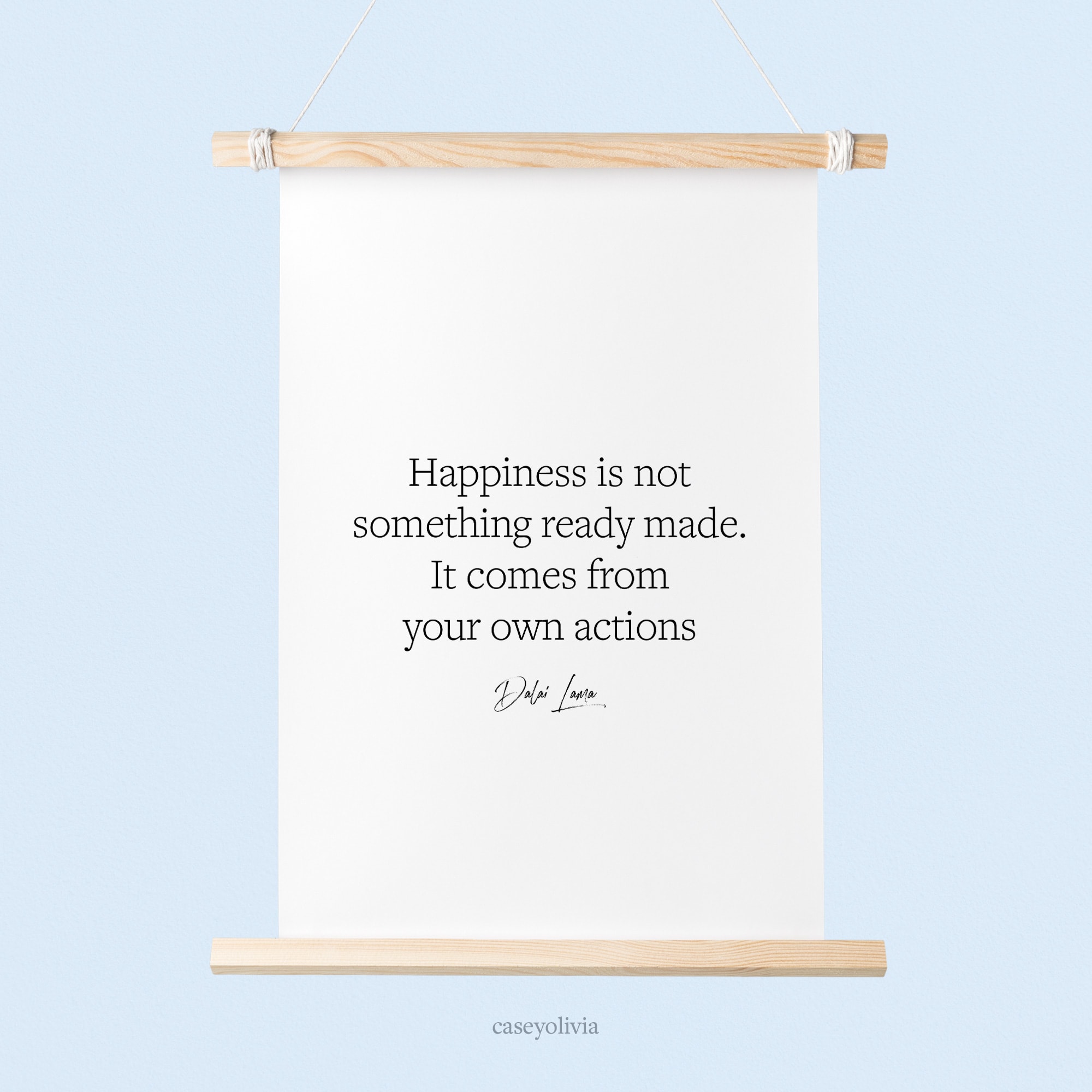 minimalist quote poster with happiness dalai lama saying